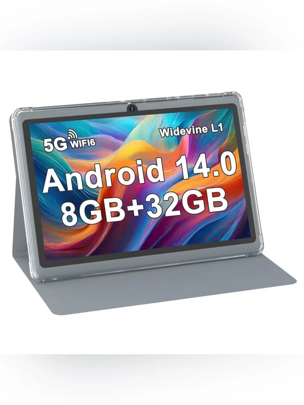 GRAY 7 inch Android 14 Tablet 8GB RAM 32GB ROM with protective cover dual camera - Picture 7 of 8